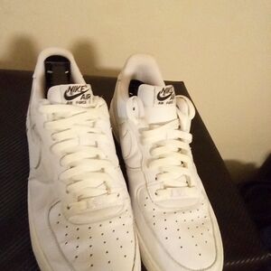 Nike Air Force 1 White Leather Shoes